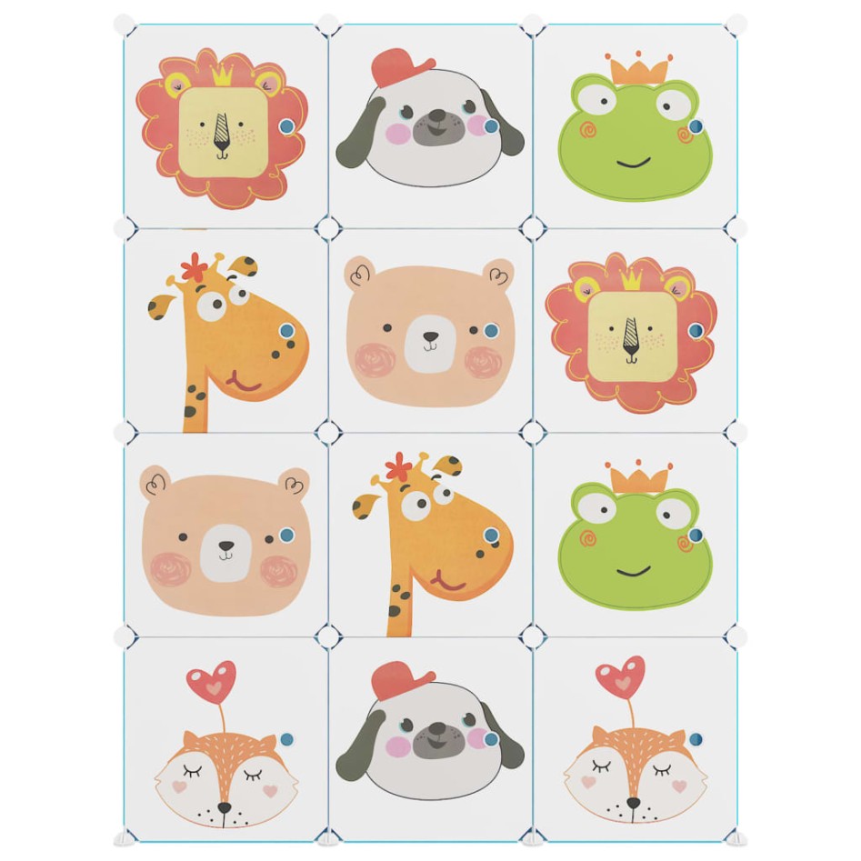 Estantería infantil de cubos con 12 compartimentos verde