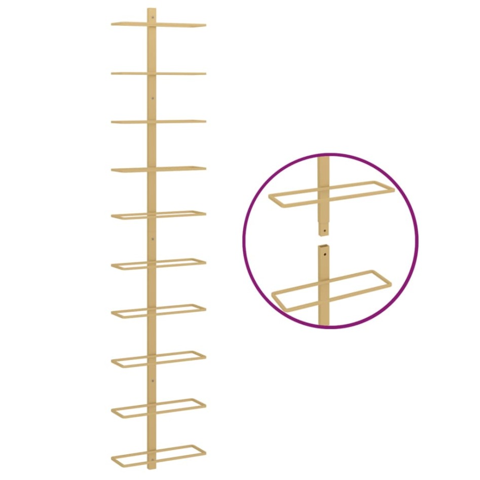 Botellero de pared para 10 botellas de metal