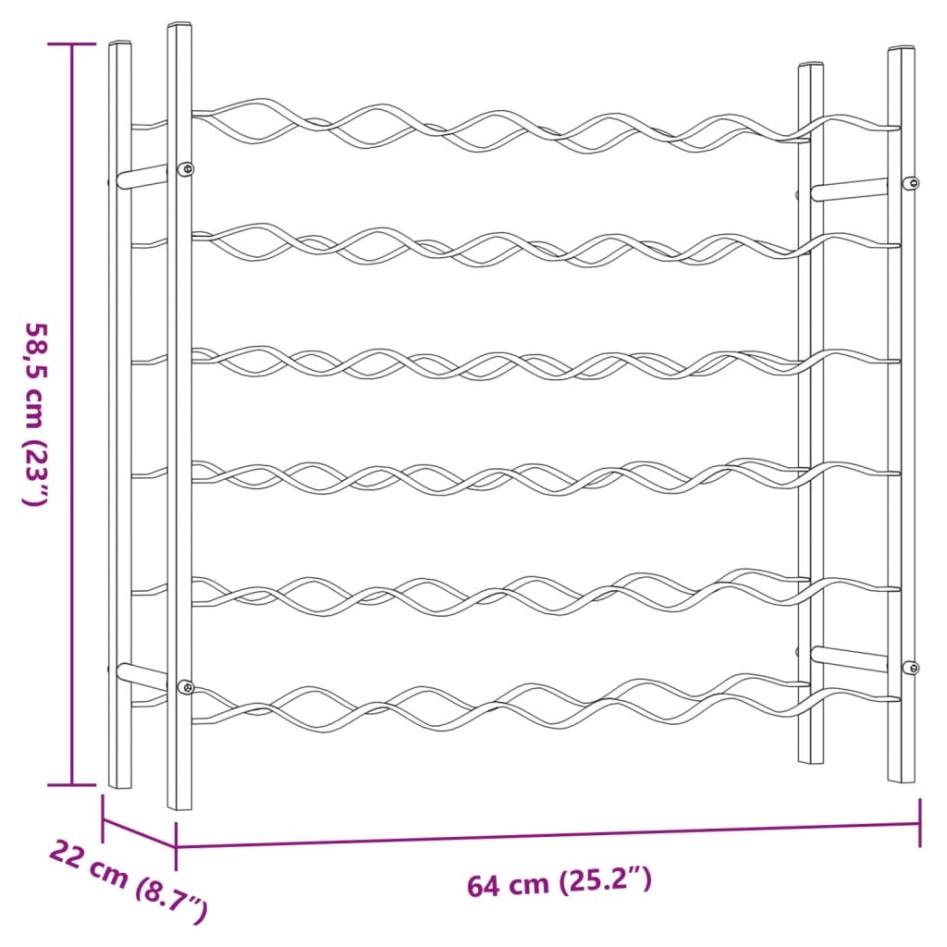 Botellero para 36 botellas de metal