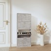 Mueble zapatero madera contrachapada gris hormigón 59x17x150 cm