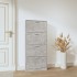 Mueble zapatero madera contrachapada gris hormigón 59x17x150