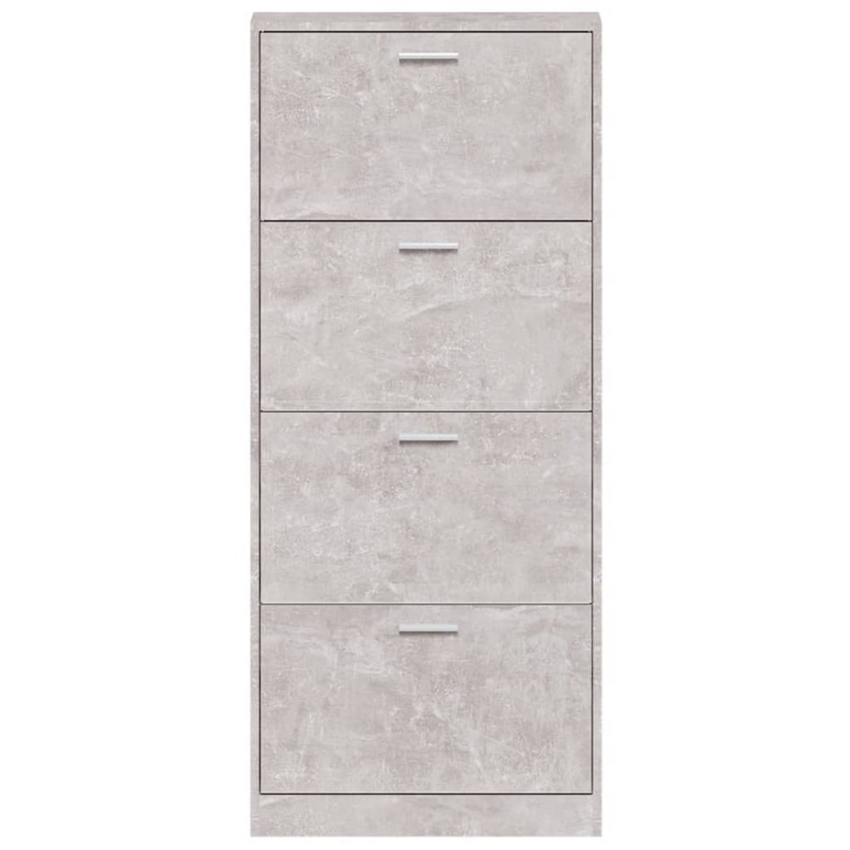 Mueble zapatero madera contrachapada gris hormigón 59x17x150