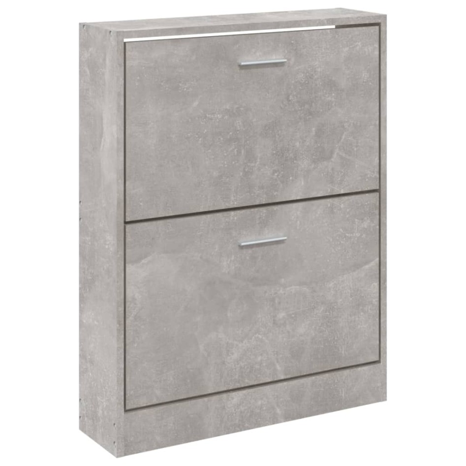Mueble zapatero madera contrachapada gris hormigón 59x17x81