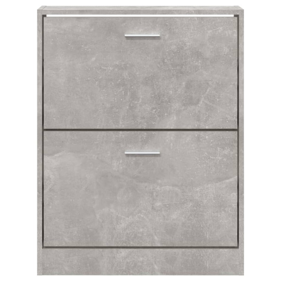 Mueble zapatero madera contrachapada gris hormigón 59x17x81