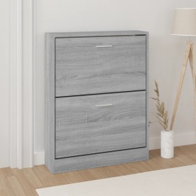 Mueble zapatero madera contrachapada gris Sonoma 59x17x81