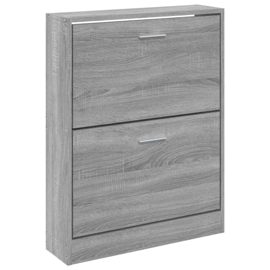 Mueble zapatero madera contrachapada gris Sonoma 59x17x81