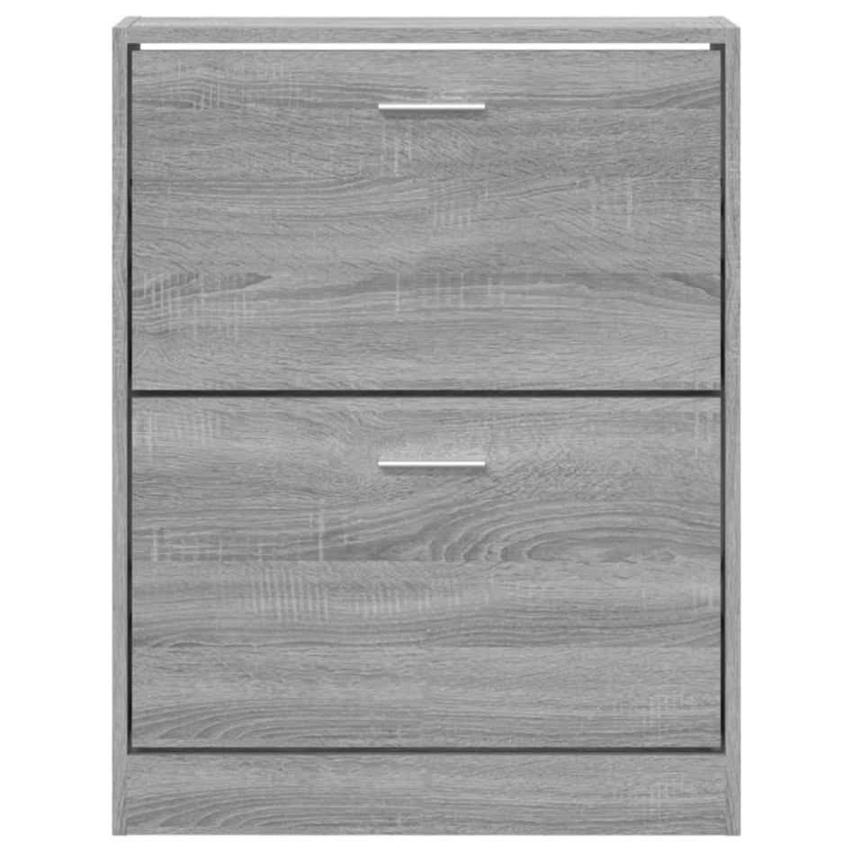 Mueble zapatero madera contrachapada gris Sonoma 59x17x81