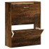 Mueble zapatero madera contrachapada roble ahumado 63x24x81