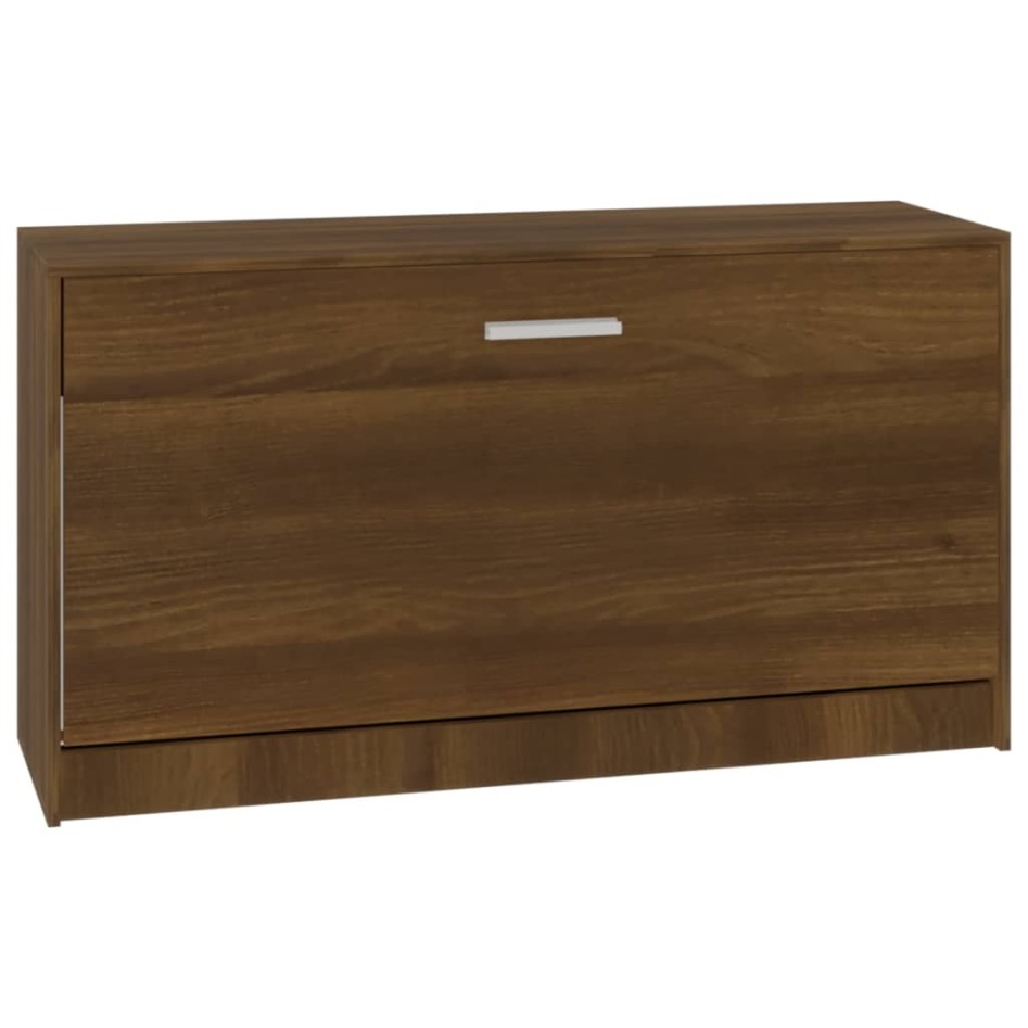 Banco zapatero madera contrachapada marrón roble 80x24x45