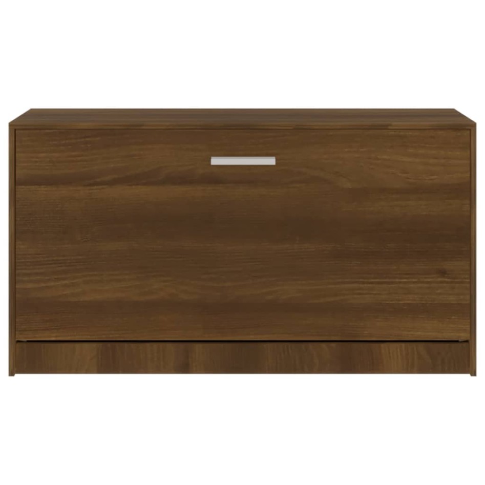 Banco zapatero madera contrachapada marrón roble 80x24x45