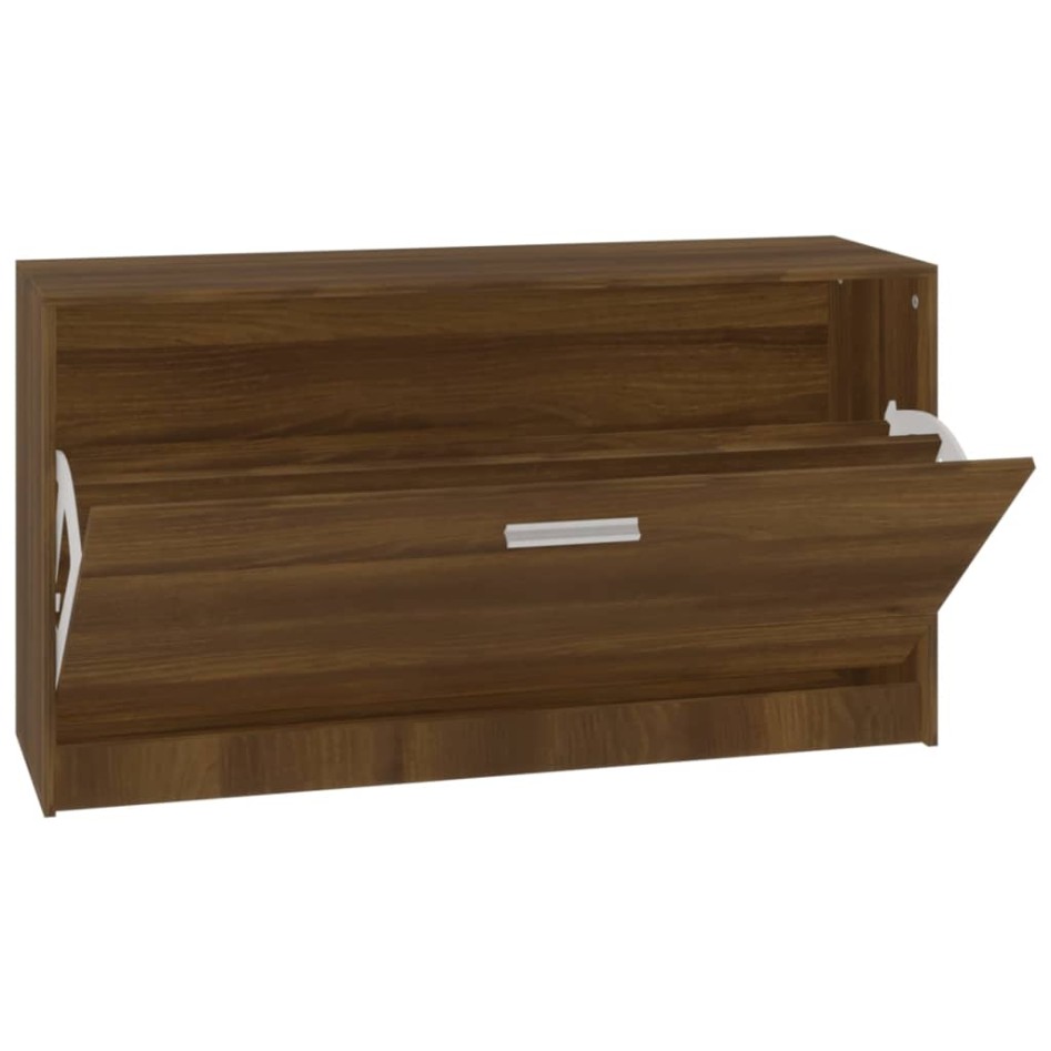 Banco zapatero madera contrachapada marrón roble 80x24x45