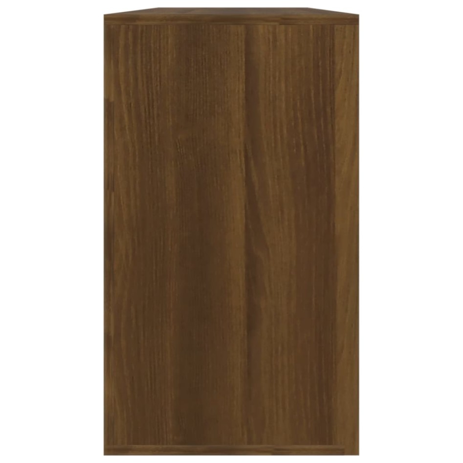 Banco zapatero madera contrachapada marrón roble 80x24x45