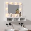 Mueble con espejo y luces LED blanco 60x31,5x62 cm