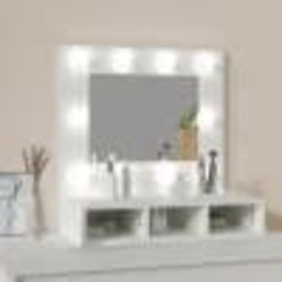 Mueble con espejo y luces LED blanco 60x31,5x62