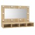Mueble con espejo y luces LED color roble Sonoma 90x31,5x62