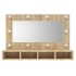 Mueble con espejo y luces LED color roble Sonoma 90x31,5x62