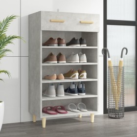 Mueble zapatero madera contrachapada gris hormigón 60x35x105