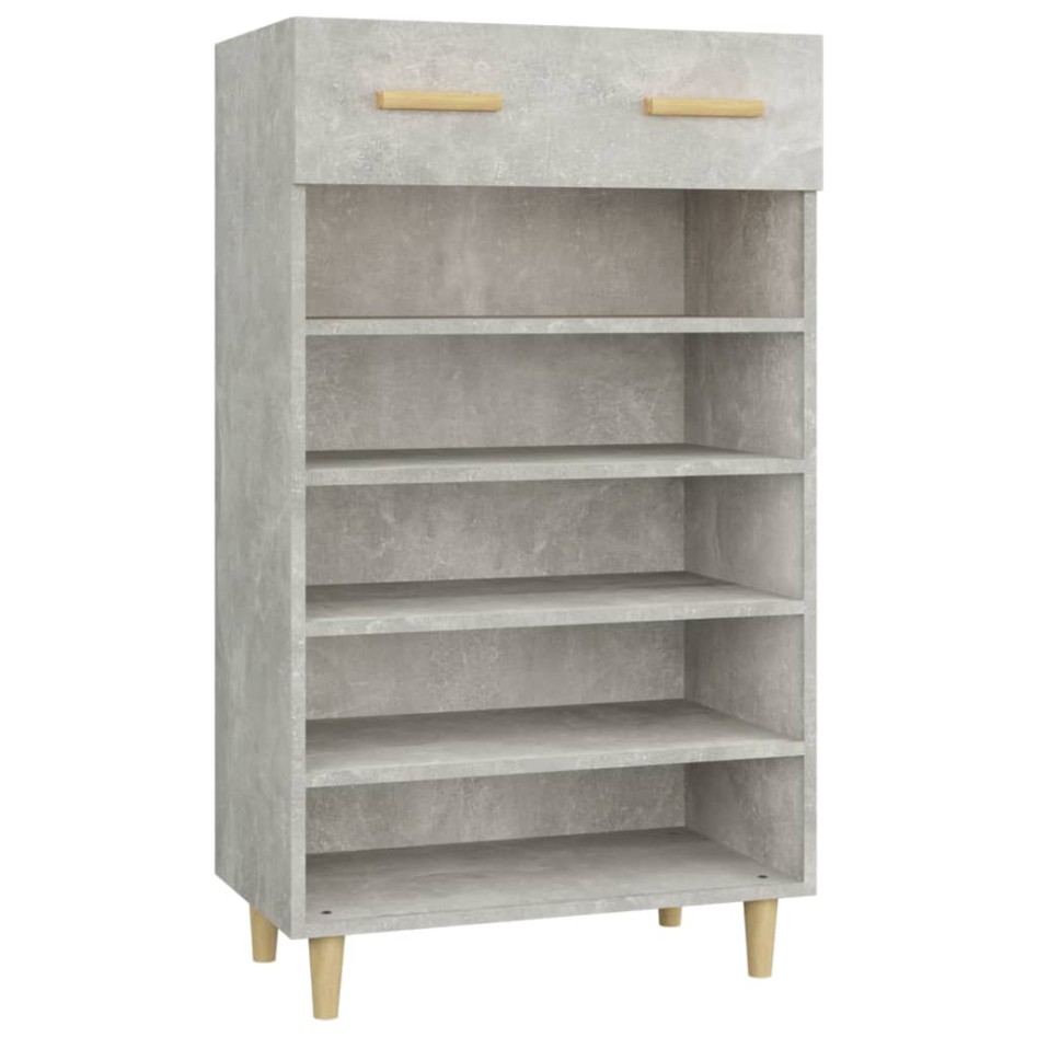 Mueble zapatero madera contrachapada gris hormigón 60x35x105