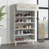 Mueble zapatero madera contrachapada gris hormigón 60x35x105