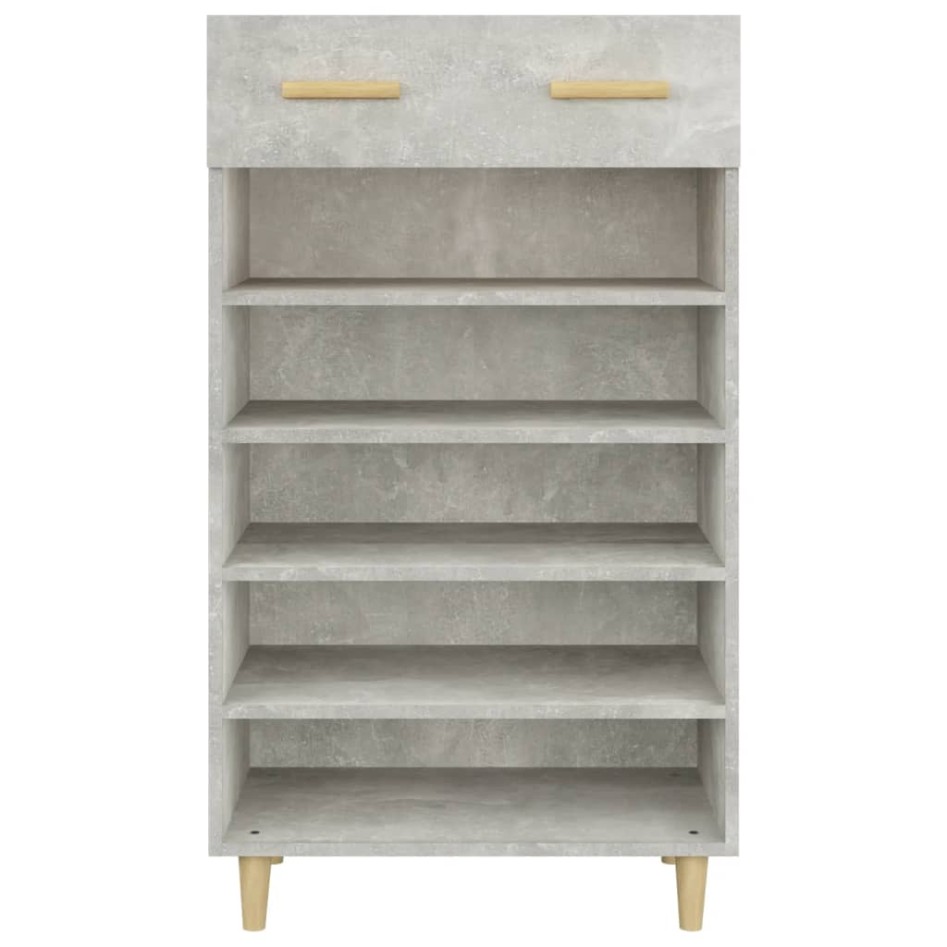 Mueble zapatero madera contrachapada gris hormigón 60x35x105