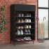 Mueble zapatero de madera contrachapada negro 60x35x105