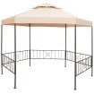 Pérgola/Cenador de jardín hexagonal beige 323x265 cm