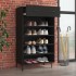 Mueble zapatero de madera contrachapada negro 60x35x105
