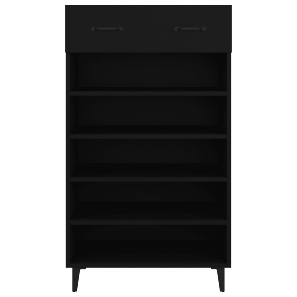 Mueble zapatero de madera contrachapada negro 60x35x105