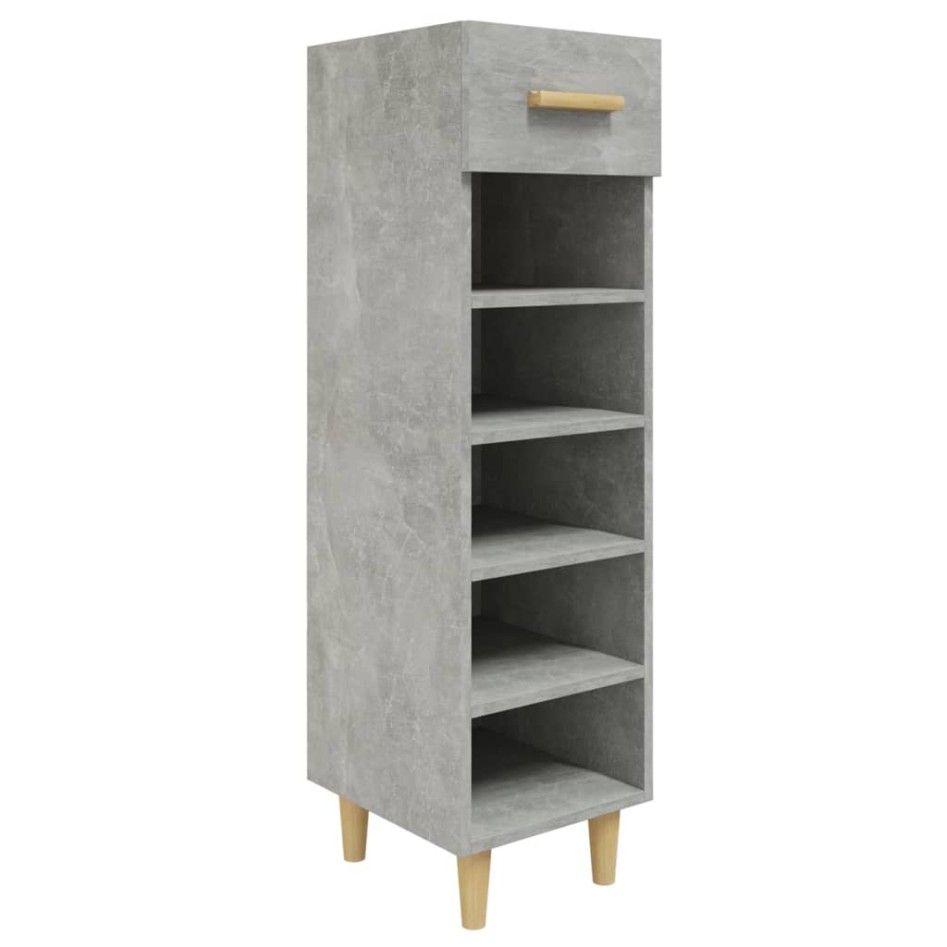 Mueble zapatero madera contrachapada gris hormigón 30x35x105