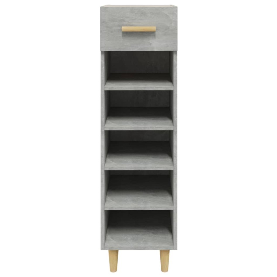 Mueble zapatero madera contrachapada gris hormigón 30x35x105