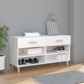 Mueble zapatero de madera contrachapada blanco 102x35x55