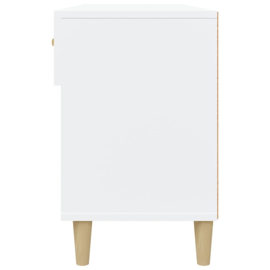 Mueble zapatero de madera contrachapada blanco 102x35x55