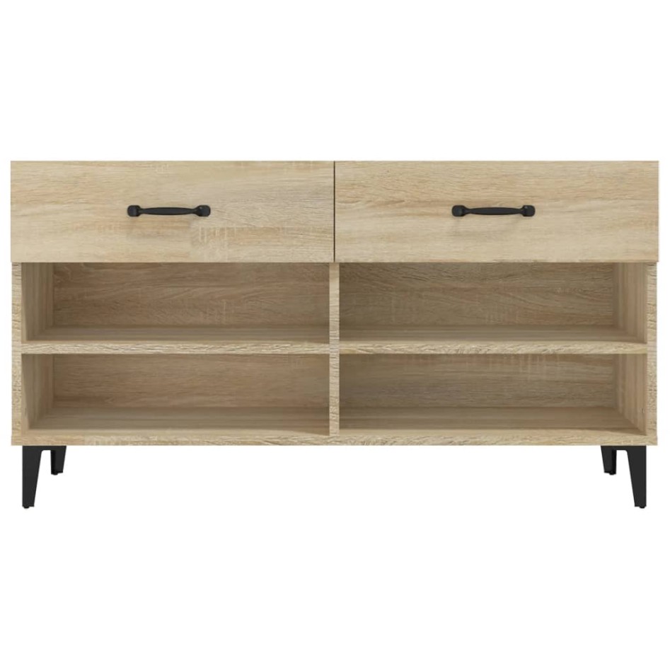Mueble zapatero madera contrachapada roble Sonoma 102x35x55