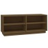 Armario zapatero madera maciza de pino marrón miel 110x34x45