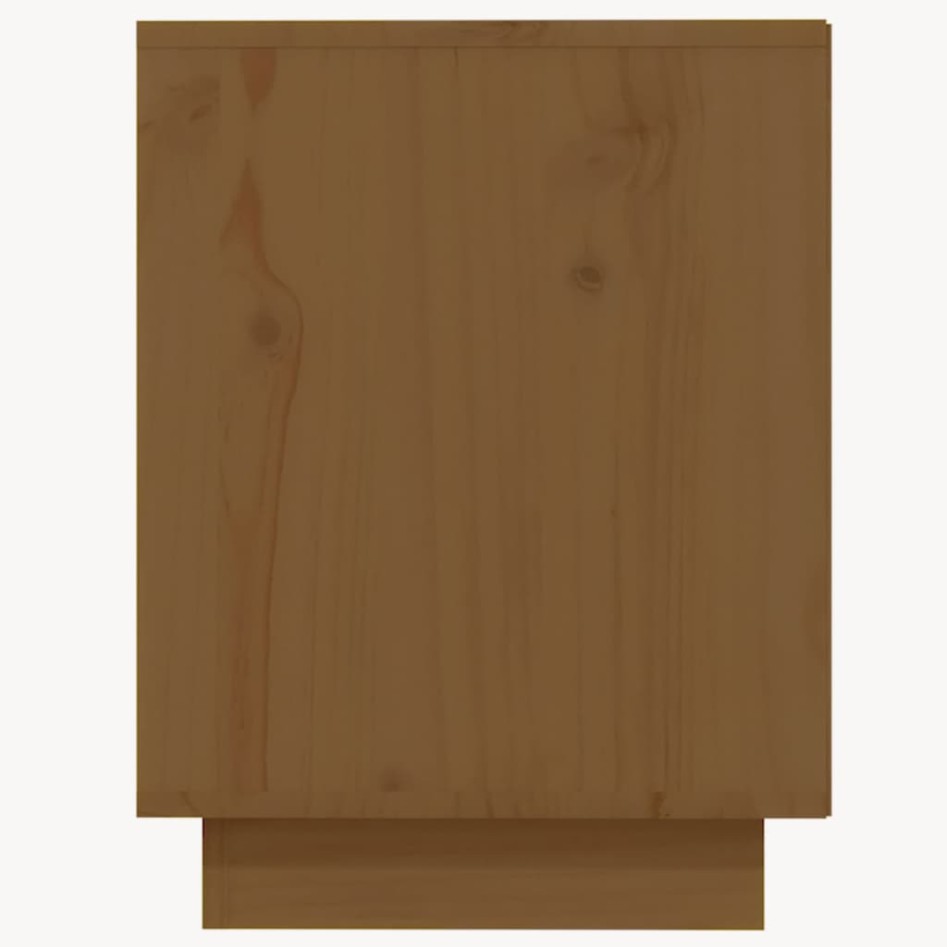 Armario zapatero madera maciza de pino marrón miel 110x34x45