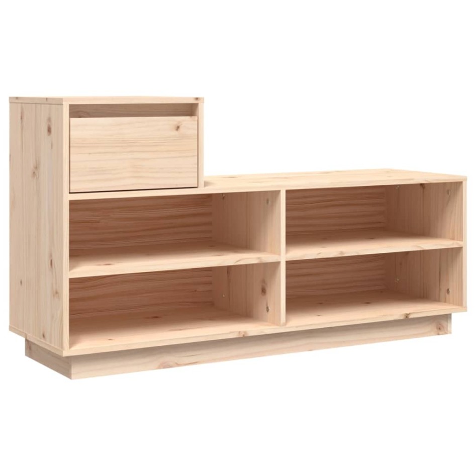 Mueble zapatero de madera maciza de pino 110x34x61