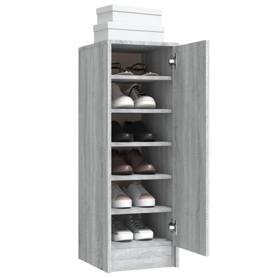 Zapatero de madera contrachapada gris Sonoma 32x35x92