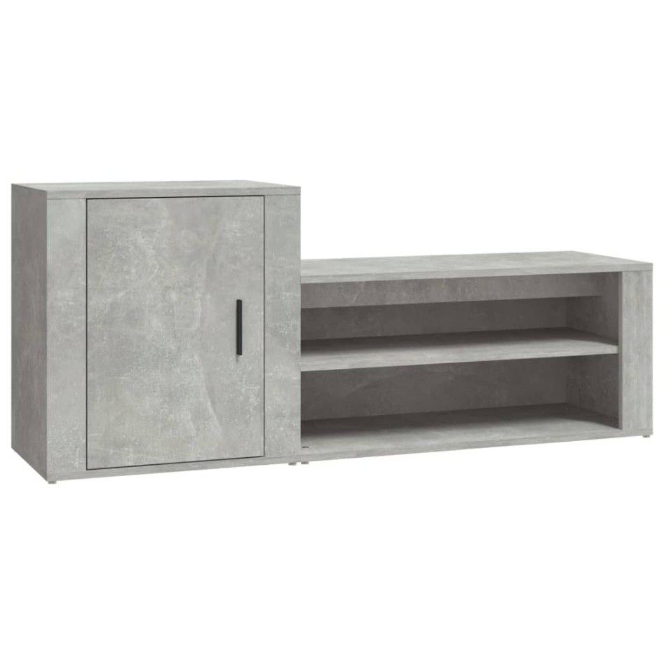 Mueble zapatero madera contrachapada gris hormigón 130x35x54