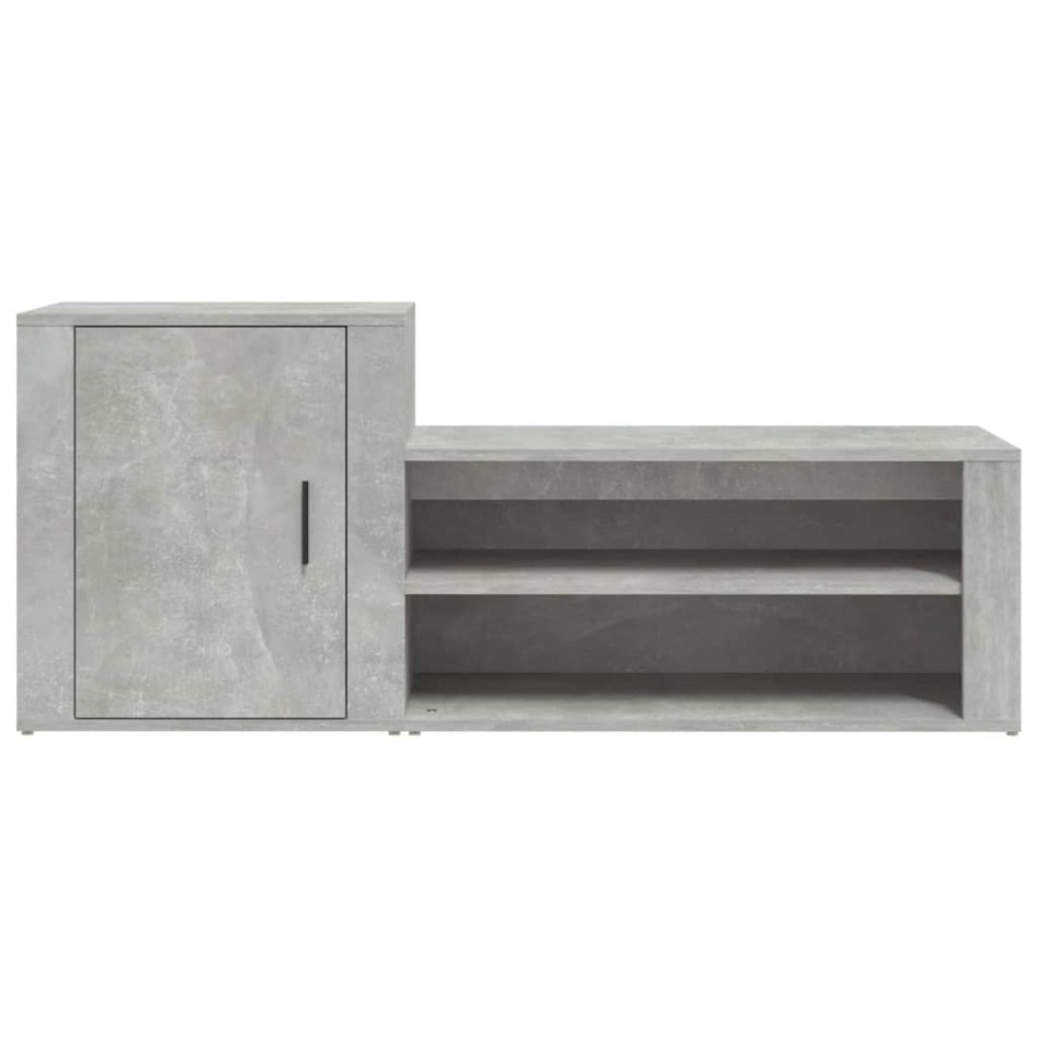 Mueble zapatero madera contrachapada gris hormigón 130x35x54