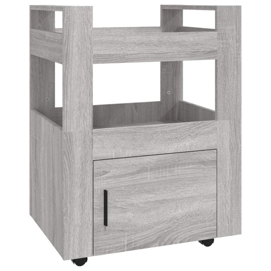 Carrito de cocina madera contrachapada gris Sonoma 60x45x80