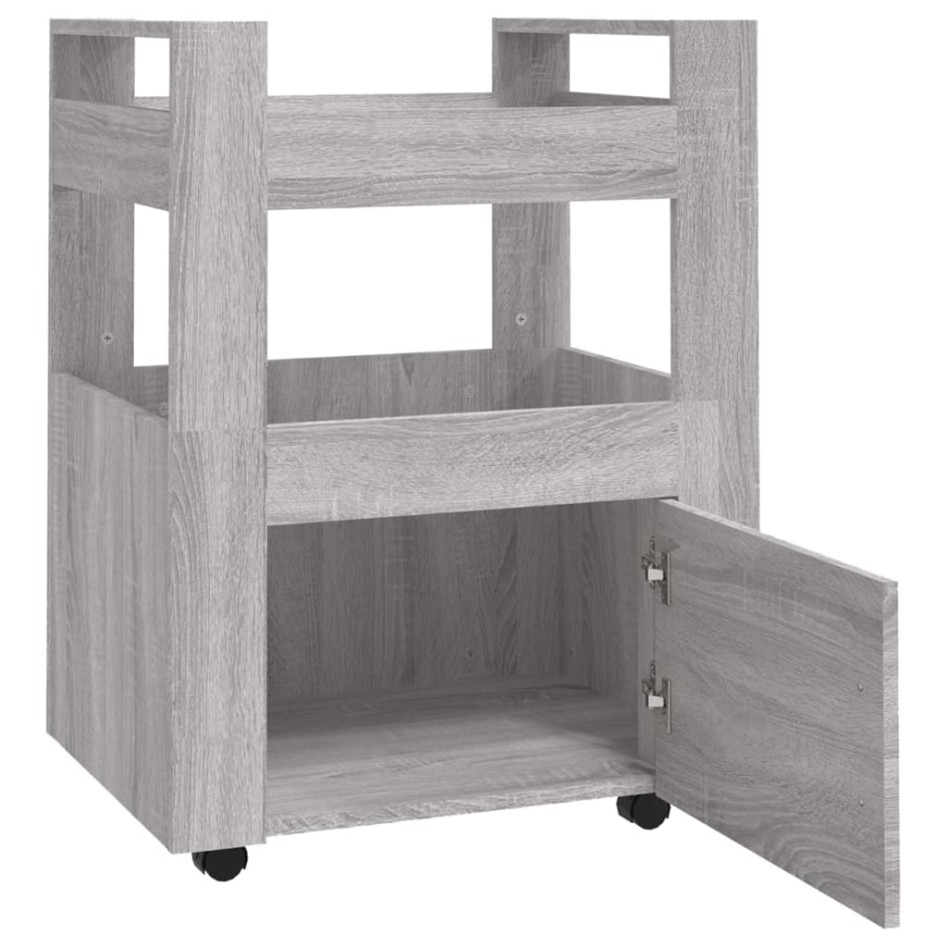 Carrito de cocina madera contrachapada gris Sonoma 60x45x80