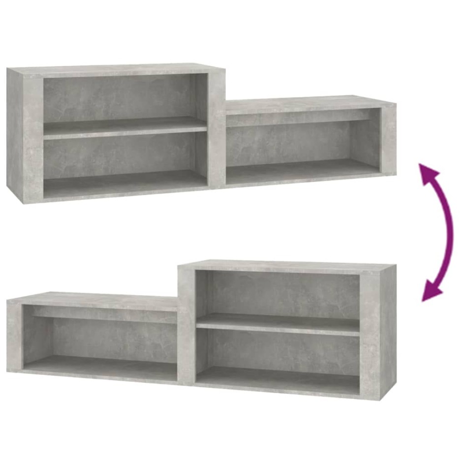 Mueble zapatero madera contrachapada gris hormigón 150x35x45