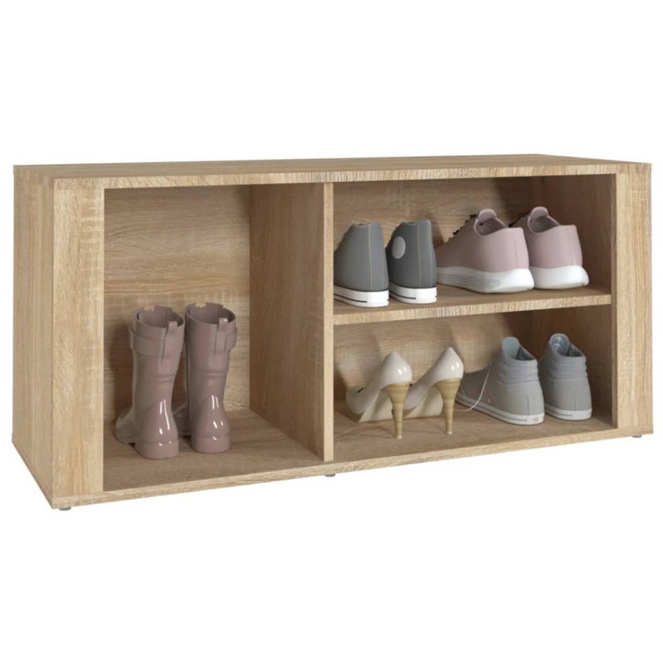 Mueble zapatero madera contrachapada roble Sonoma 100x35x45
