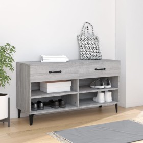 Mueble zapatero madera contrachapada gris Sonoma 102x35x55