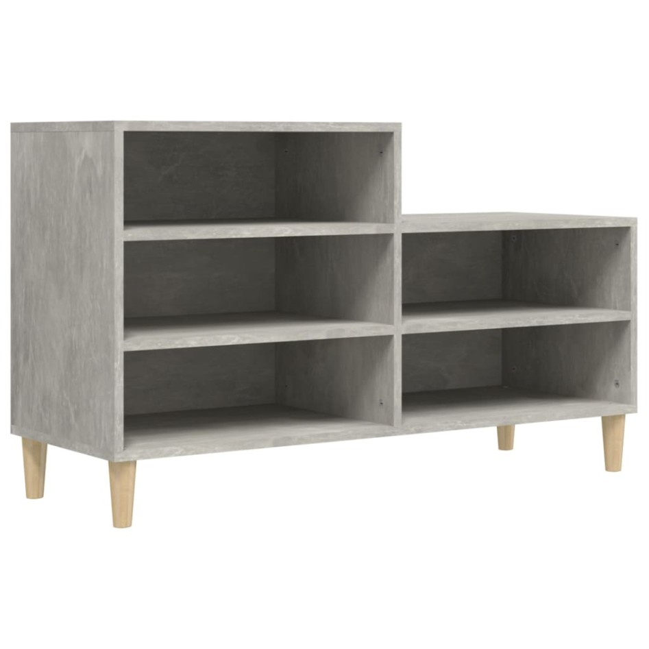 Mueble zapatero madera contrachapada gris hormigón 102x36x60