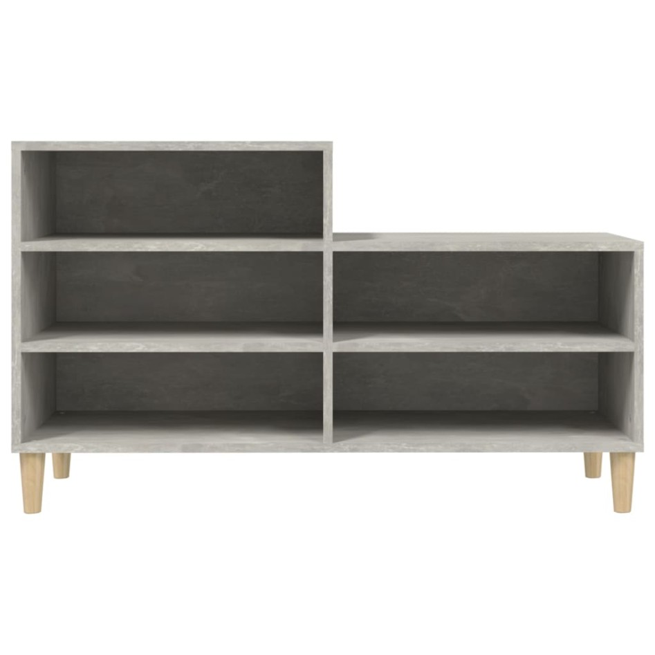 Mueble zapatero madera contrachapada gris hormigón 102x36x60