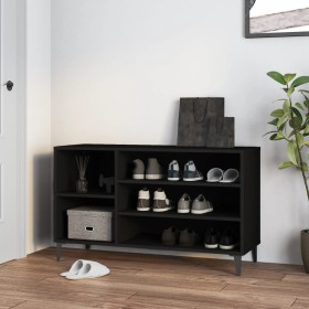Mueble zapatero madera contrachapada negro 102x36x60