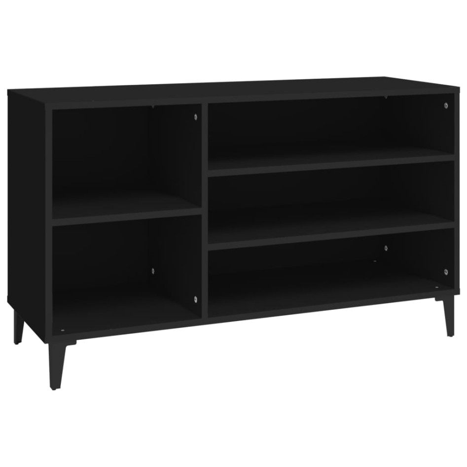 Mueble zapatero madera contrachapada negro 102x36x60