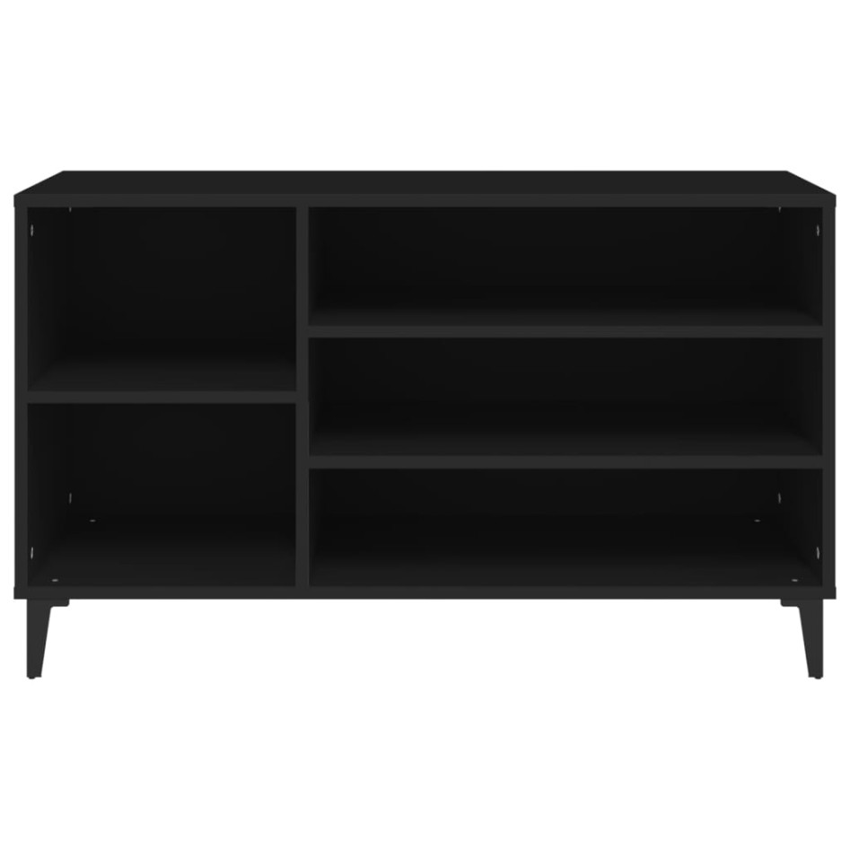 Mueble zapatero madera contrachapada negro 102x36x60