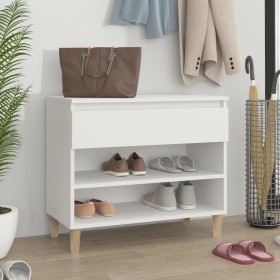 Mueble zapatero madera contrachapada blanco 70x36x60